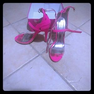 Hot pink high heels
